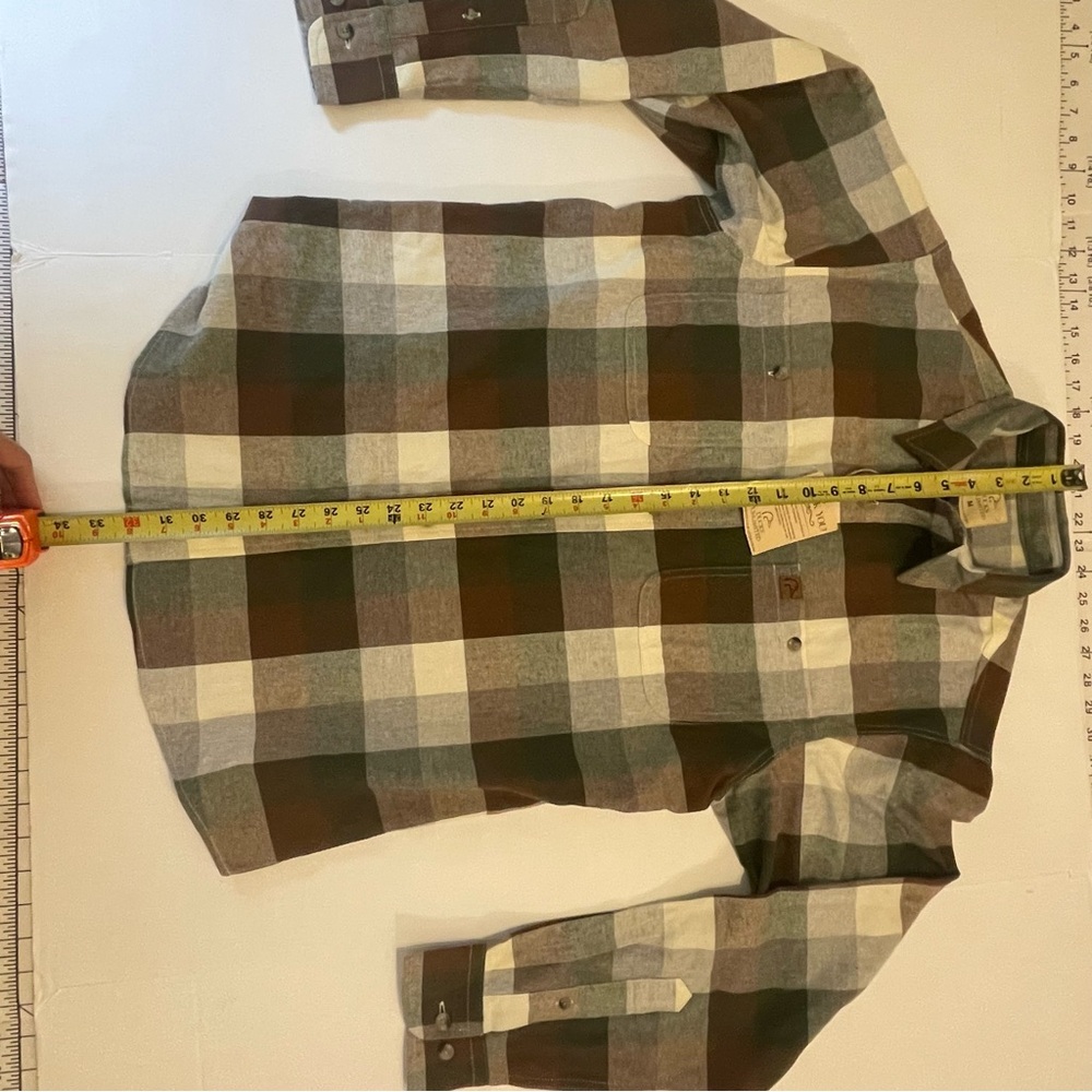 Ducks Unlimited Flannel Shirt Mens Medium Brown Plaid Long Sleeve Button Up NWT - Picture 10 of 13